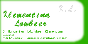 klementina lowbeer business card